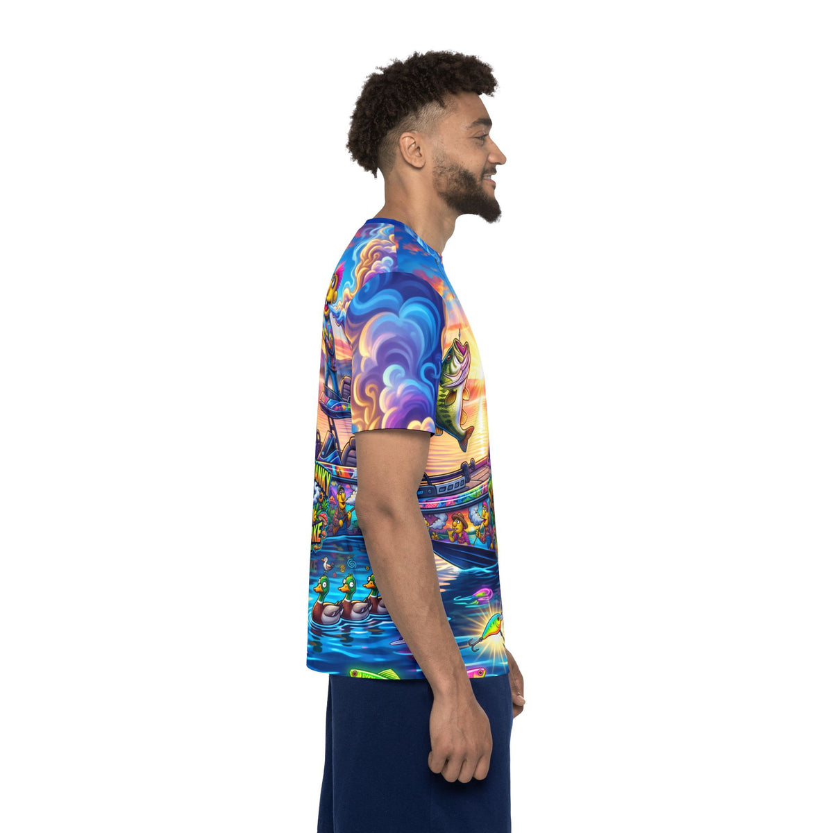Fishing Graphic Jersey — "Stanky Danky Wake & Bake" All-Over Print