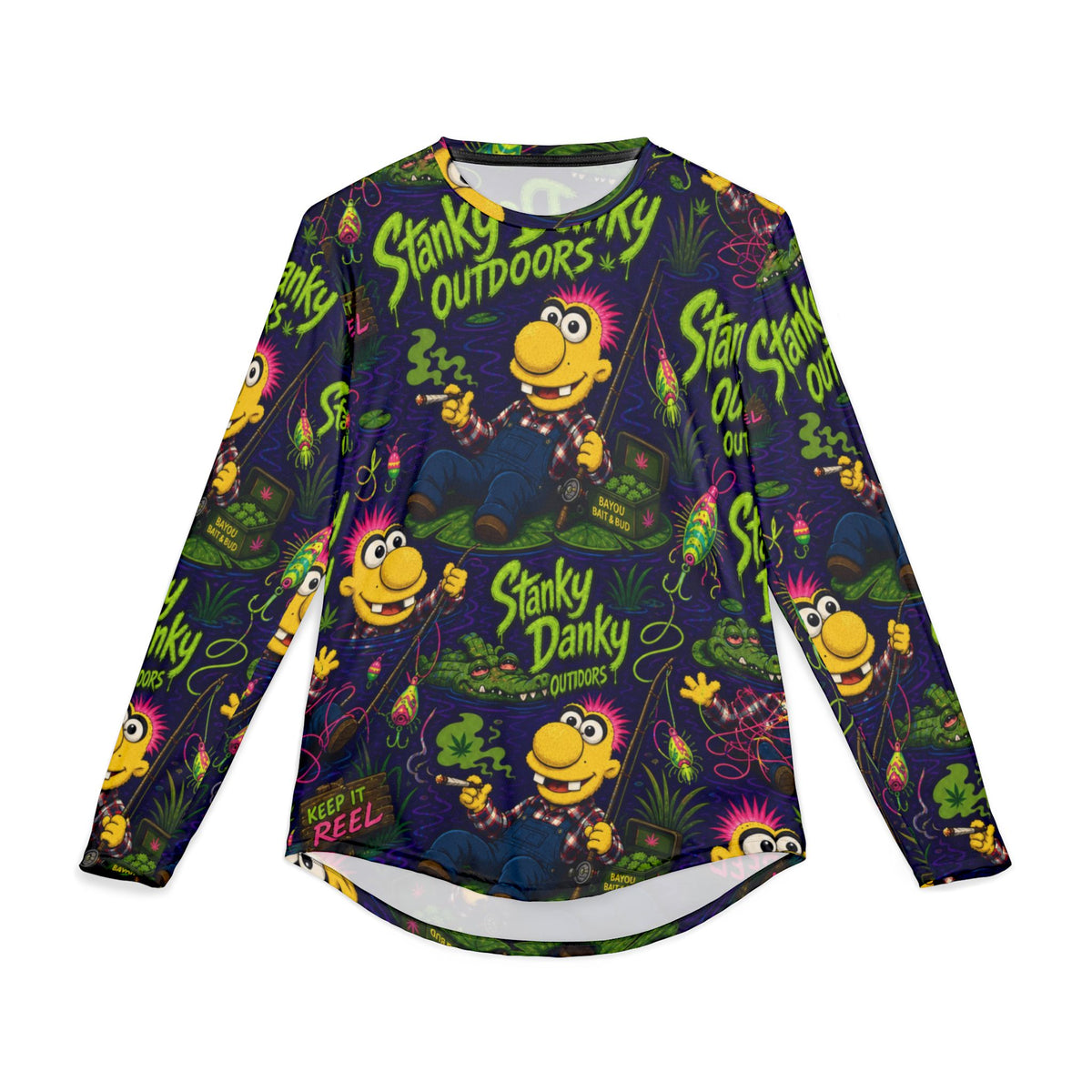 Stanky Danky Outdoors UV Long Sleeve Shirt — Novelty Fishing/Camping Graphic