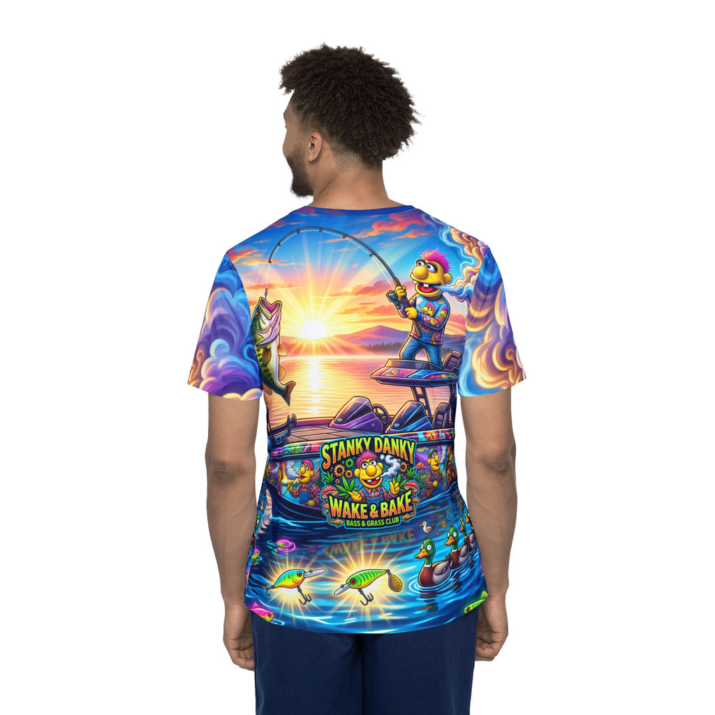 Fishing Graphic Jersey — "Stanky Danky Wake & Bake" All-Over Print