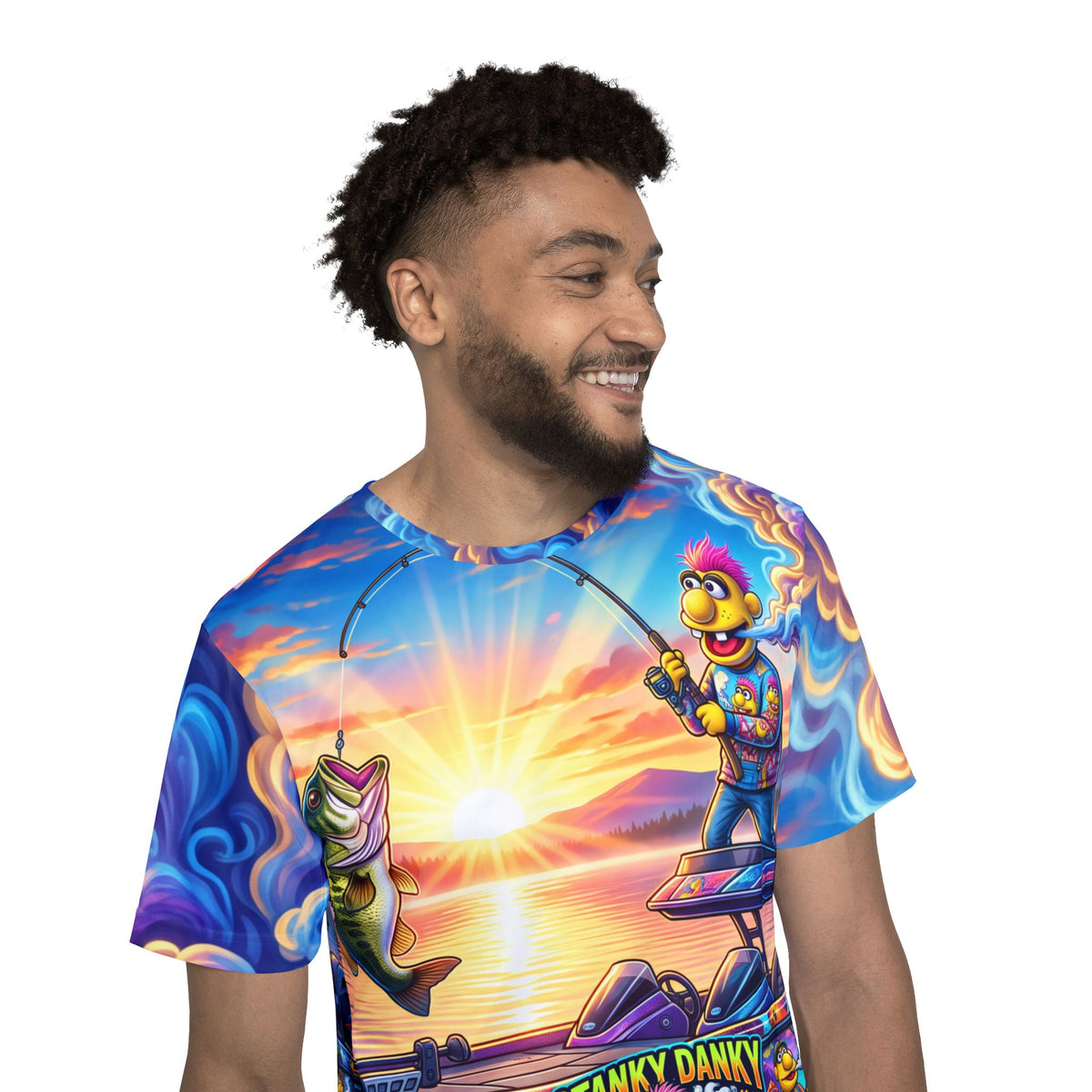 Fishing Graphic Jersey — "Stanky Danky Wake & Bake" All-Over Print