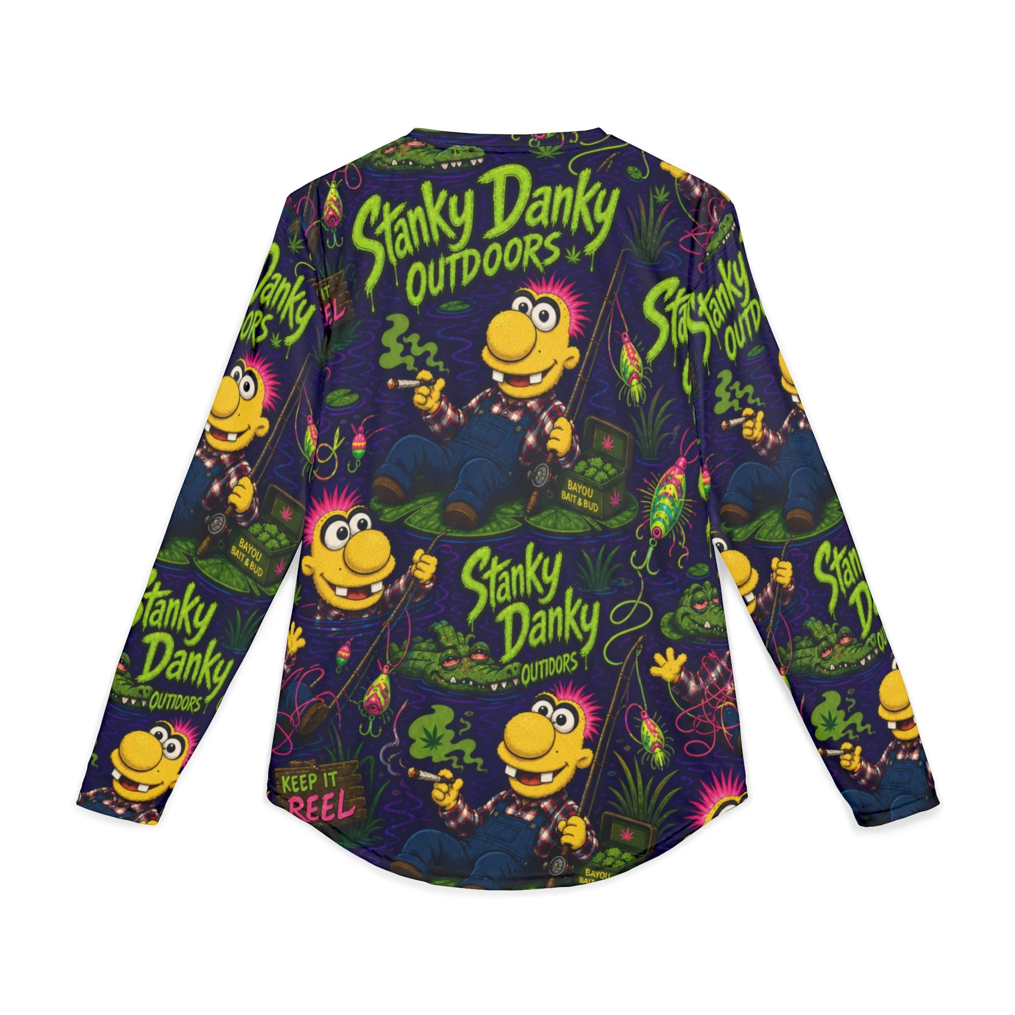 Stanky Danky Outdoors UV Long Sleeve Shirt — Novelty Fishing/Camping Graphic