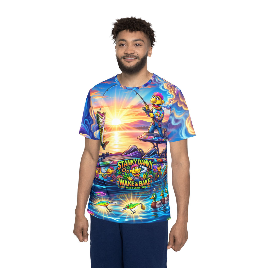 Fishing Graphic Jersey — "Stanky Danky Wake & Bake" All-Over Print